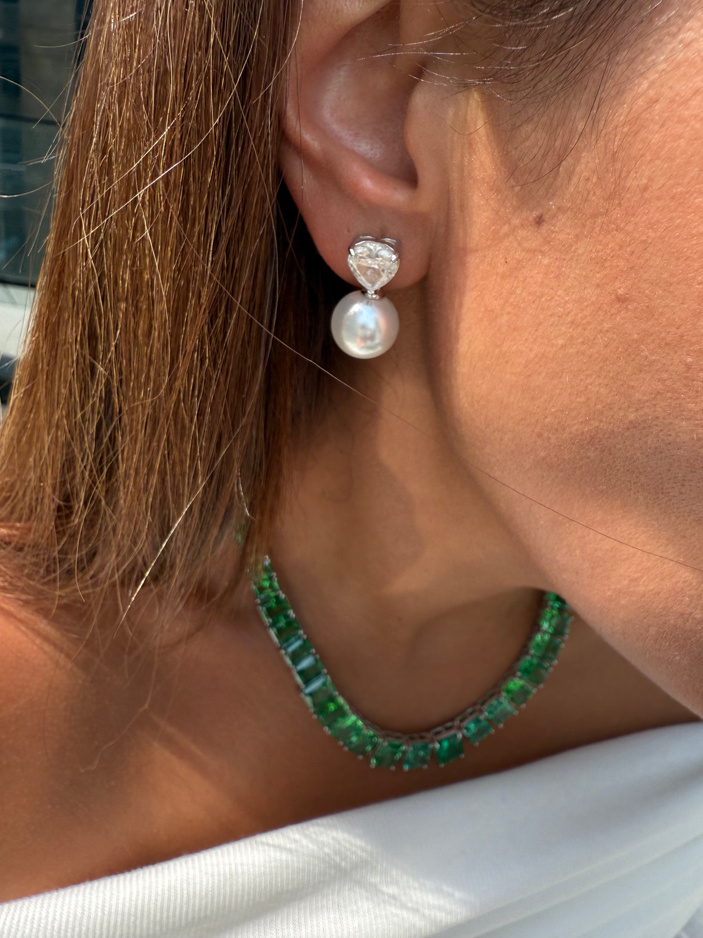glimmer pearl hoops